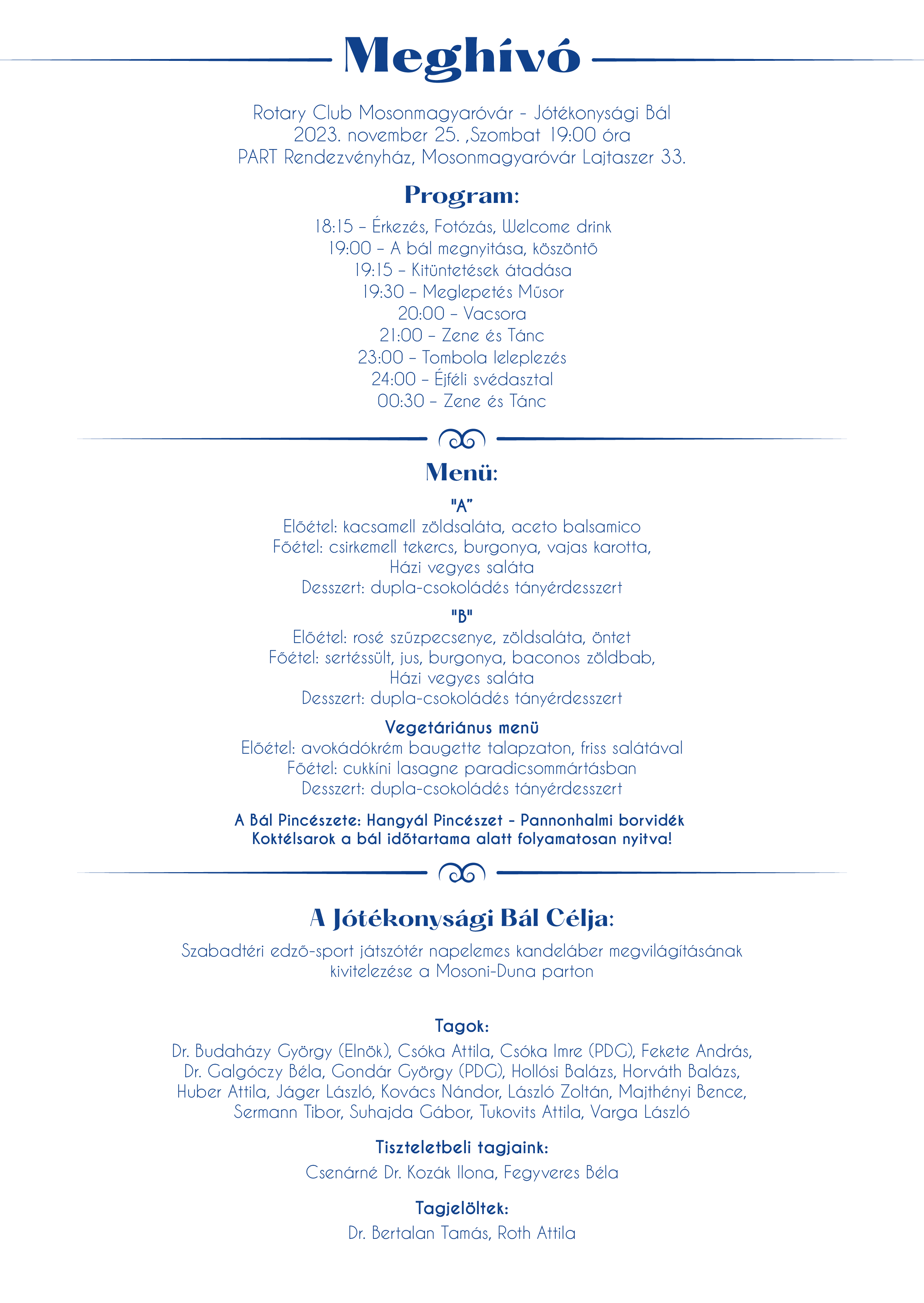 Jótékonysági Bál  -Rotary Club Mosonmagyaróvár 2023.11.25.